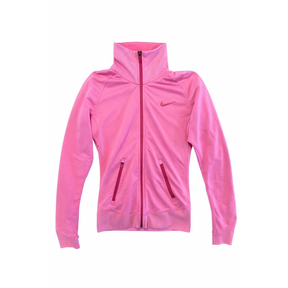 Nike Dri-Fit Hot Pink Full Zip Track Jacket XS Athletic Zip Pockets
